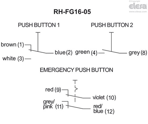 RH-FG16-01.84 - Push button with change-over contact