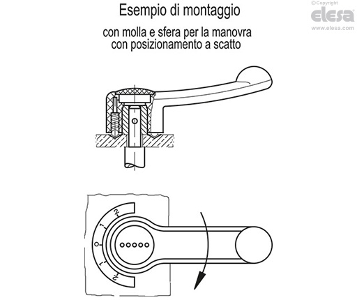 ELC. - Boccola in acciaio brunito, calottina nei colori Ergostyle