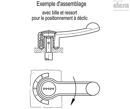 ELC. - Douille en acier bruni, calotte dans les couleurs Ergostyle
