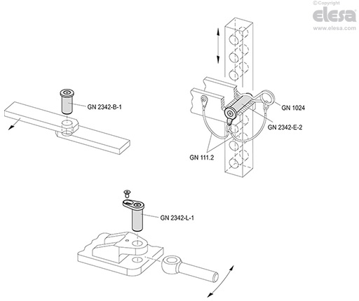 GN 2342-B-2 - With flat retaining washer and transversal hole for spring cotter