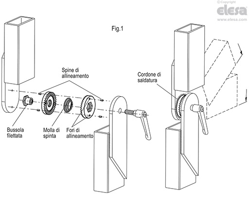 GN 188-B-NI - Bussola con foro passante filettato