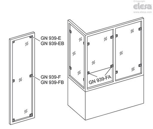 GN 939-E-SW - Corner clamp, black
