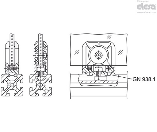 GN 939-E-SW - Corner clamp, black