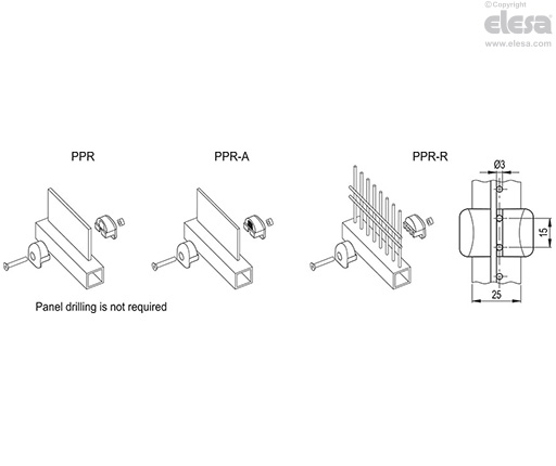 PPR - Support clamp for panels and electro-welded mesh
