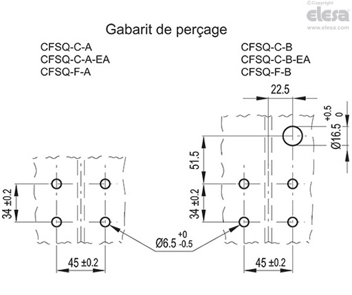 CFSQ-C-A-D - Connecteur axial, microswitch à droite, angle initial 0°