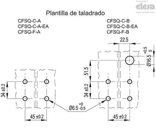 CFSQ-C-A-D - Conector axial, microinterruptor en la derecha, angulo de comienzo 0º