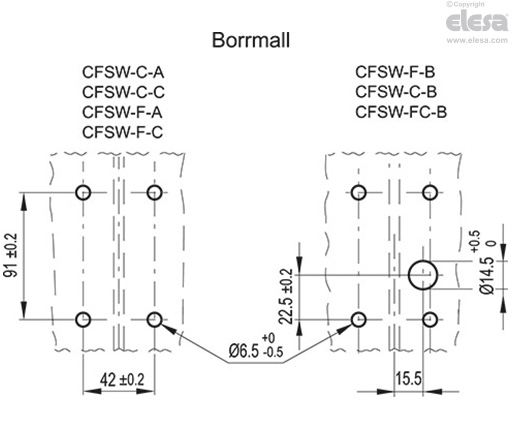 CFSW-C-A - 8 polig kontakt, axiell utgång i överkant