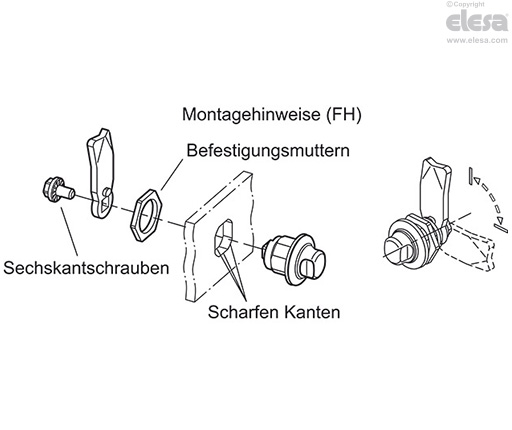 GN 1150-FH - Betätigungsseite in Hygienic Design (Fronthygiene)
