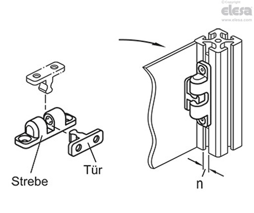 GN 4490-ZD-1 - Zink-Druckguss-Legierung, normale Haltekraft der Feder.